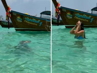 Angela Giakas accidentally ingested a bit of water while swimming in Monkey Bay. (Photo Credits: Instagram)
