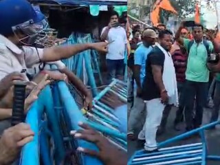 রামনবমীর মিছিল ঘিরে পুলিশের সঙ্গে বচসা! ভাঙল ব‍্যারিকেট, উত্তেজনা মহেশতলায়