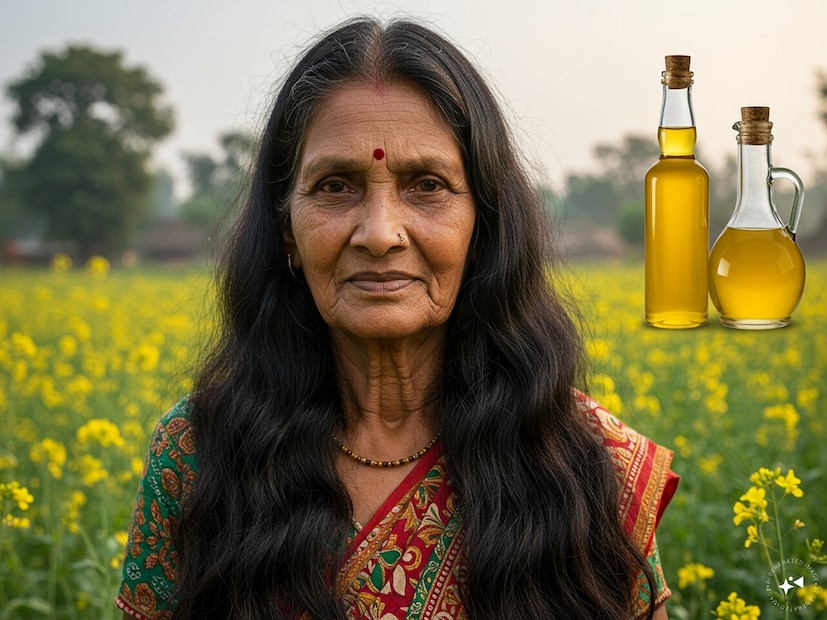 আপনি নিশ্চয়ই দেখেছেন, আপনার দিদিমার চুল এখনও কতটা ঘন, লম্বা আর কালো। এটাই সরষের তেলের জাদু। এখনও গ্রামের দিকে বা ছোট শহরে মানুষ অন্য কোনও তেলের পরিবর্তে সরষের তেলই ব্যবহার করেন। আসলে, সরষের বীজে এমন কিছু গুণ আছে, যা চুলের গোড়া থেকে পুষ্টি দেয়। 