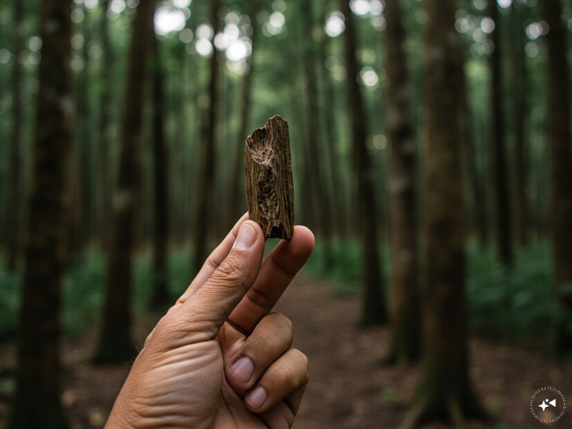 Generated image এই কাঠের নাম 'কিনাম'(Kynam), যা *আগরউড গাছের (Agarwood) এক বিরল প্রজাতি। এটিই বিশ্বের সবচেয়ে দামী ও দুষ্প্রাপ্য কাঠ হিসেবে পরিচিত।