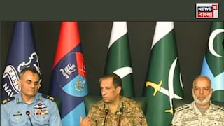 Aurangzeb Ahmed. DG ISPR Lt Gen Ahmed Sharif Chaudhry and a Navy spokesperson. (Image Credit: X)