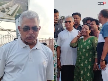 Dilip Ghosh at Digha Jagannath Temple: ‘আজকে যারা হম্বি তম্বি করছে তাঁরা তো তৃণমূল থেকে এসেছে….’ দিঘায় মর্নিং ওয়ার্কে শুভেন্দুকে তোপ দিলীপের
