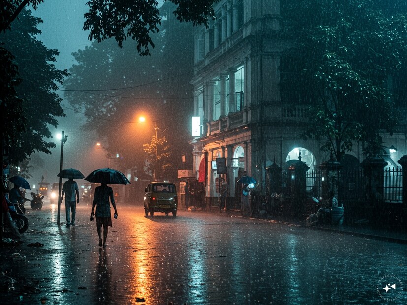 গত দু'দিন ধরেই সারা বাংলায় চলছে বৃষ্টি। মে মাসের প্রবল দাবদাহ থেকে আপাত স্বস্তি মিলেছে। বরং ভোরের দিকে বেশ ঠান্ডাই লাগছে। কলকাতা-সহ জেলায় জেলায় বর্ষাকালের মতোই অনুভূতি। AI Generated image