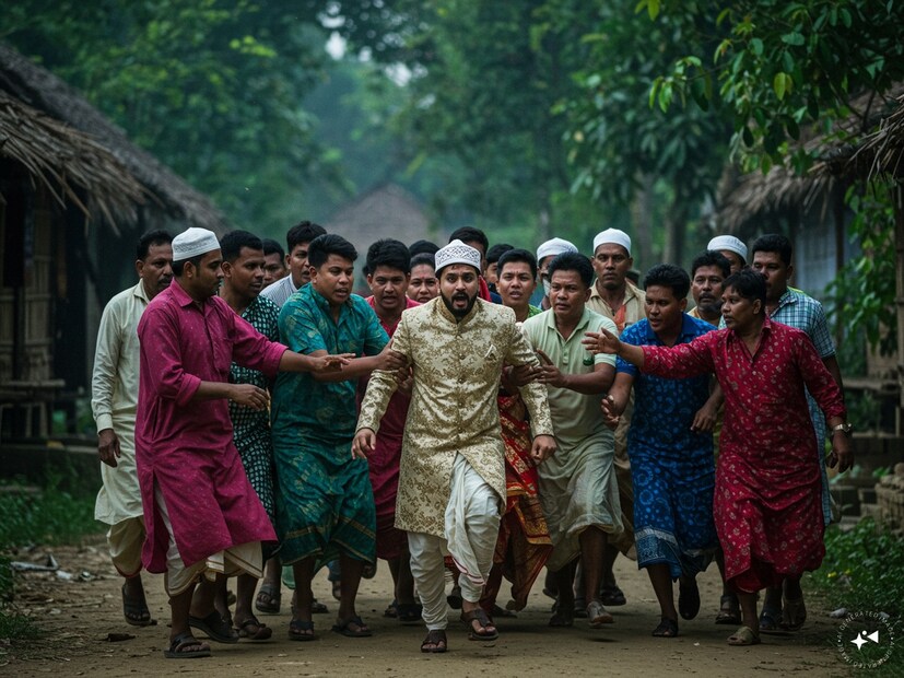 বরের এমন কথায় প্রথমে সকলেই হতবাক হলেও কেউই বুঝতে পারেননি কী হতে চলেছে। বর বেরিয়ে গিয়ে আর ফেরেনি। কিছুক্ষণের মধ্যেই জানা যায়, সে বিয়ের অনুষ্ঠান ছেড়ে পালিয়ে গিয়েছে। তারপরই কনের বাড়িতে চাঞ্চল্য ছড়ায়। আতঙ্কিত ও রাগান্বিত পরিবার ও গ্রামবাসীরা পরে বরকে খুঁজে বের করে ধরে ফেলে।
