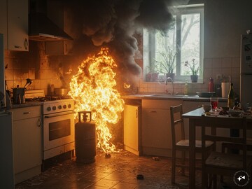 রান্না করতে করতে সিলিন্ডারে আগুন? ভয় পাবেন না...প্রাণ বাঁচাতে এই ৫টি জিনিস মনে রাখুন! রান্না করতে করতে সিলিন্ডারে আগুন? ভয় পাবেন না...প্রাণ বাঁচাতে এই ৫টি জিনিস মনে রাখুন!