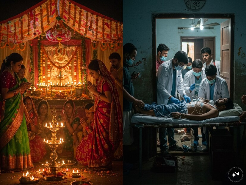 একদিকে যেখানে বিয়ের আনন্দ, অন্যদিকে পঙ্কজের সংকটজনক অবস্থা যেন সেই আনন্দকে ম্লান করে দিয়েছে। আপাতত চিকিৎসকদের একটি দল তাঁকে নিবিড় পর্যবেক্ষণে রেখেছে, আর গ্রামবাসীরা প্রার্থনা করছেন, যেন তিনি দ্রুত সুস্থ হয়ে ওঠেন।