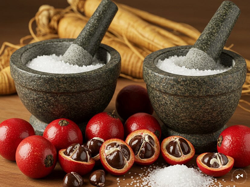 গুয়ারানা (Guarana): প্রাকৃতিক উদ্ভিদ, যার বীজে কফির চেয়ে প্রায় চারগুণ বেশি ক্যাফেইন থাকে।জিনসেং (Ginseng): শক্তি ও কর্মক্ষমতা বাড়াতে সহায়ক বলে মনে করা হয়, তবে আরও গবেষণা দরকার।
চিনি: যেমন সুক্রোজ, গ্লুকোজ, হাই ফ্রুক্টোজ কর্ন সিরাপ। অনেক বেশি পরিমাণে মেশানো হয়।