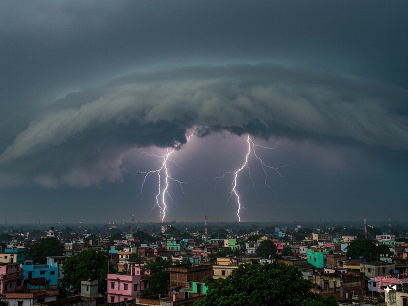 গত ,কয়েকদিন ধরেই পূর্বাভাস ছিল। চলতি সপ্তাহে পশ্চিমবঙ্গের আকাশ দুর্যোগের মেঘে ভার থাকবে। সোমবার সকাল থেকেই রোদ বৃষ্টির খেলা চলেছে কলকাতা-সহ পার্শ্ববর্তী জেলাগুলিতে। ভারী বৃষ্টি হয়েছে মুর্শিদাবাদ, বাঁকুড়া, বীরভূম, পূর্ব ও পশ্চিম বর্ধমান, হুগলি, হাওড়া, কলকাতা, দুই চব্বিশ পরগনা ও নদিয়ায়। AI Generated Image    