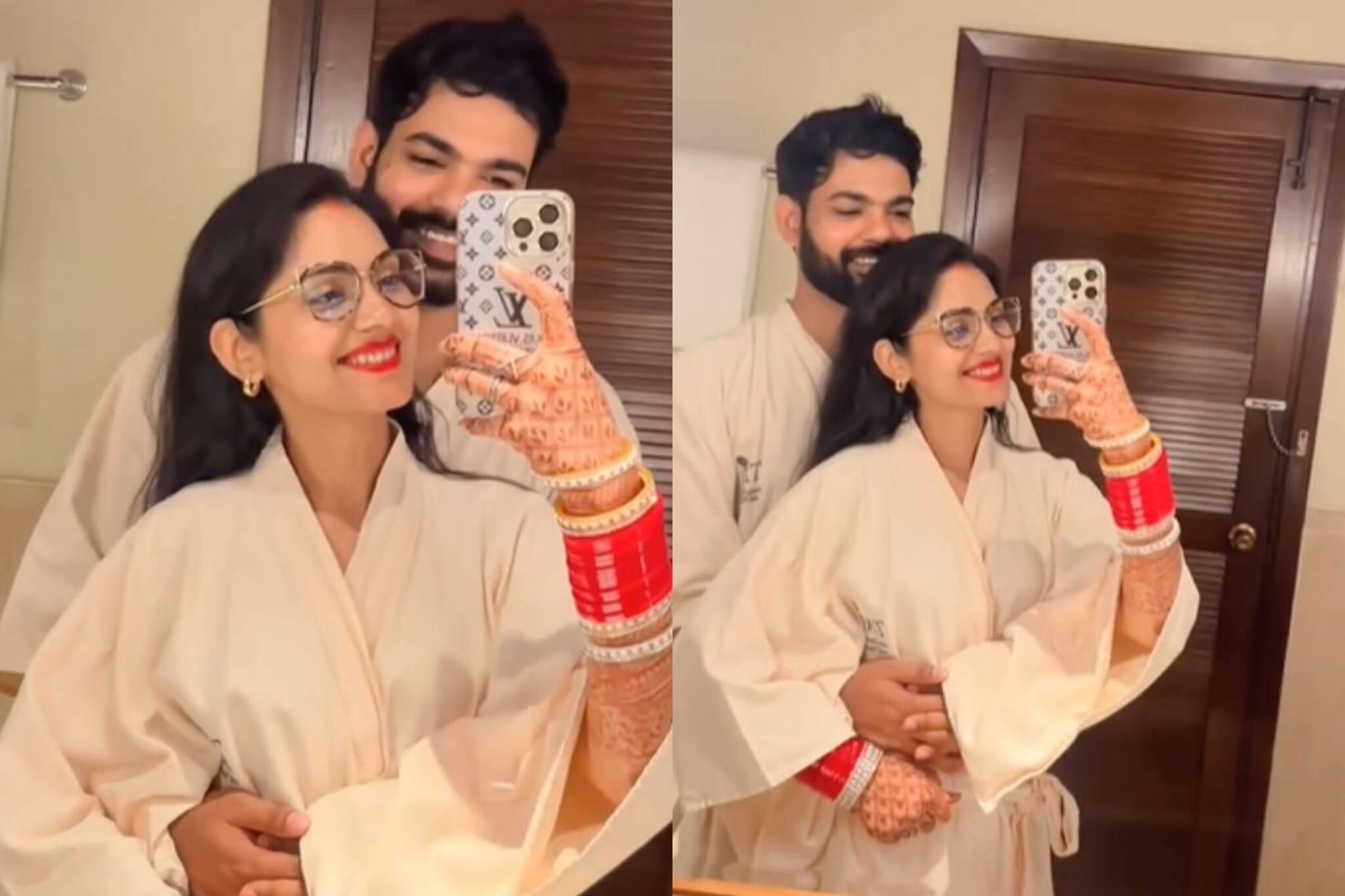 হাতে লাল চূড়া, পরনে স্নান পোশাক! মধুচন্দ্রিমায় দম্পতির রোম্যান্স, ব্যক্তিগত ভিডিও ভাইরাল