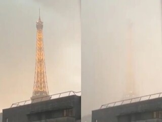 Heavy Rain Eiffel Tower Vanished- X Account Video Grab 