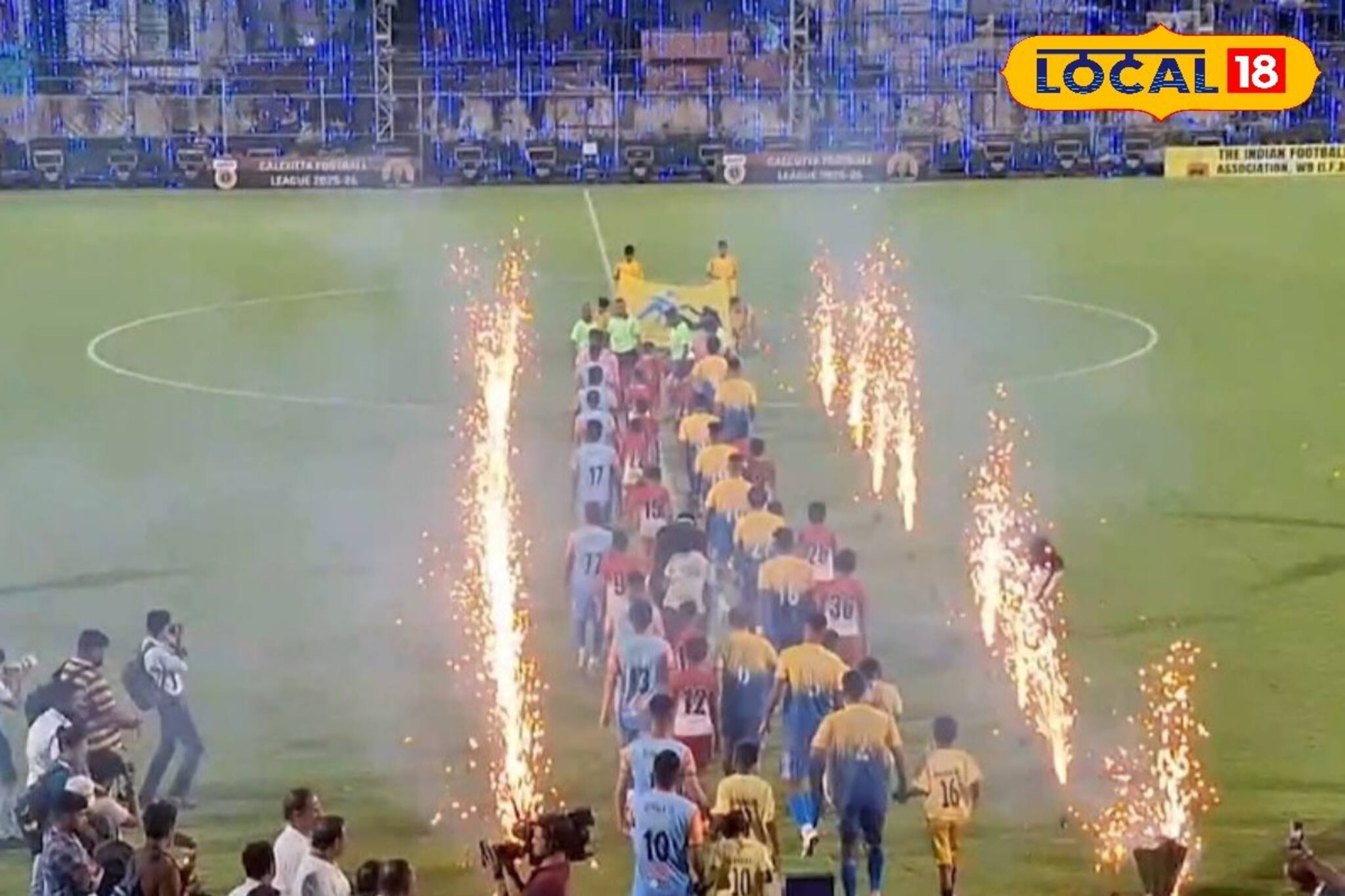 নজরকাড়া লেজার শো, পৌশালির গান! দেখে নিন নৈহাটি স্টেডিয়ামে কলকাতা ফুটবল লিগের উদ্বোধনী