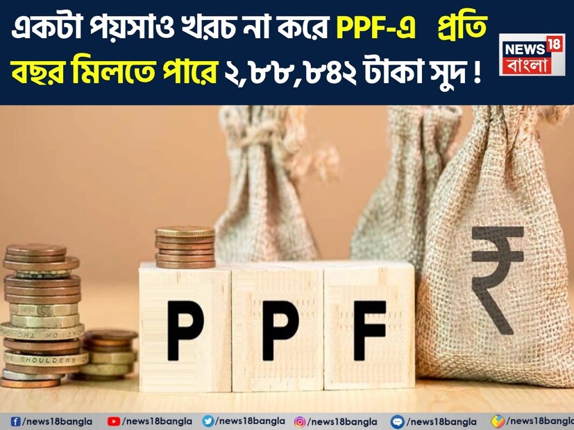 পাবলিক প্রভিডেন্ট ফান্ড (পিপিএফ) হল এমন একটি স্কিম। এর মাধ্যমে দীর্ঘ মেয়াদে বিনিয়োগকারীরা ভাল পরিমাণ অর্থ আয় করতে পারেন। সেই কারণে পিপিএফ-কে নিজেদের পোর্টফোলিওয় রাখেন বেশিরভাগ মানুষ। এই স্কিমের আওতায় বিনিয়োগকারী বার্ষিক সর্বনিম্ন ৫০০ টাকা এবং সর্বোচ্চ ১.৫ লক্ষ টাকা বিনিয়োগ করতে পারেন। এর উপর বিনিয়োগকারীরা ৭.১ শতাংশ হারে সুদ পেয়ে যেতে পারেন। কিন্তু যদি বলা হয় যে, একটা টাকাও পিপিএফ-এ বিনিয়োগ না করে বিনিয়োগকারী ২৮৮৮৪২ টাকা সুদ আয় করতে পারেন, এটা কেউই হয়তো বিশ্বাস করতে পারবেন না। কিন্তু অবিশ্বাস্য হলেও এটাই সত্যি। আর খুব কম সংখ্যক মানুষই এই বিষয়ে জানেন। তাহলে কীভাবে লক্ষ লক্ষ টাকা আয় করা যাবে, সেটাই আজকের প্রতিবেদনে আলোচনা করে নেওয়া যাক।