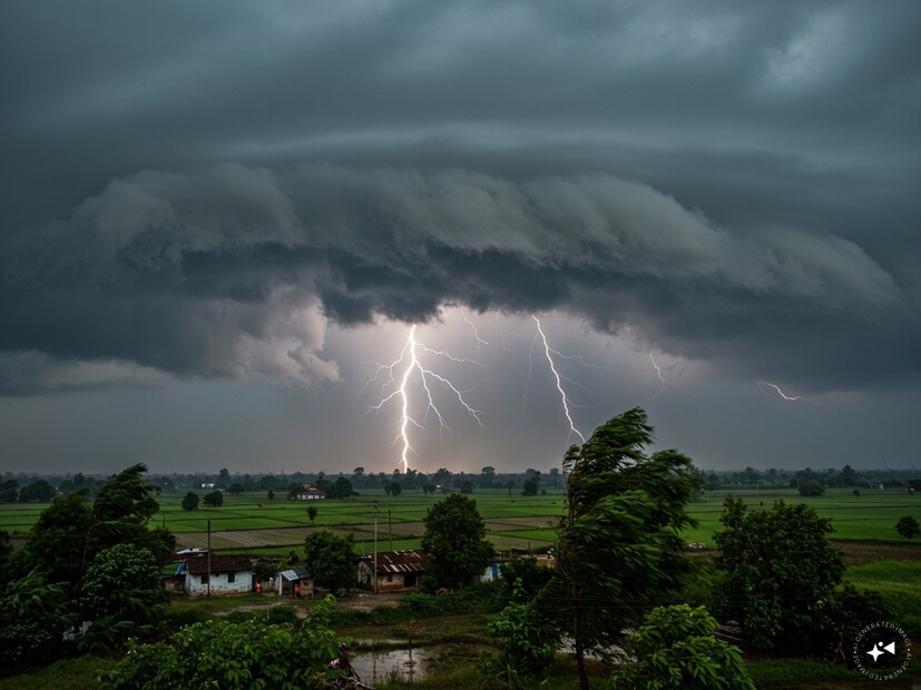 আলিপুর আবহাওয়া দফতর জানিয়েছে, জলপাইগুড়ি, কোচবিহার আলিপুরদুয়ার, মালদহ ও দক্ষিণ দিনাজপুর, হাওড়া, হুগলি, কলকাতা, উত্তর ও দক্ষিণ চব্বিশ পরগনা, পূর্ব বর্ধমান, পূর্ব ও পশ্চিম মেদিনীপুর জেলায় আসছে ঝড় বৃষ্টি। বজ্রবিদ্যুৎ-সহ হালকা থেকে মাঝারি বৃষ্টির সম্ভাবনা। সঙ্গে ৩০ থেকে ৪০ কিলোমিটার গতিবেগে দমকা ঝোড়ো বাতাস বইবে। AI Generated image