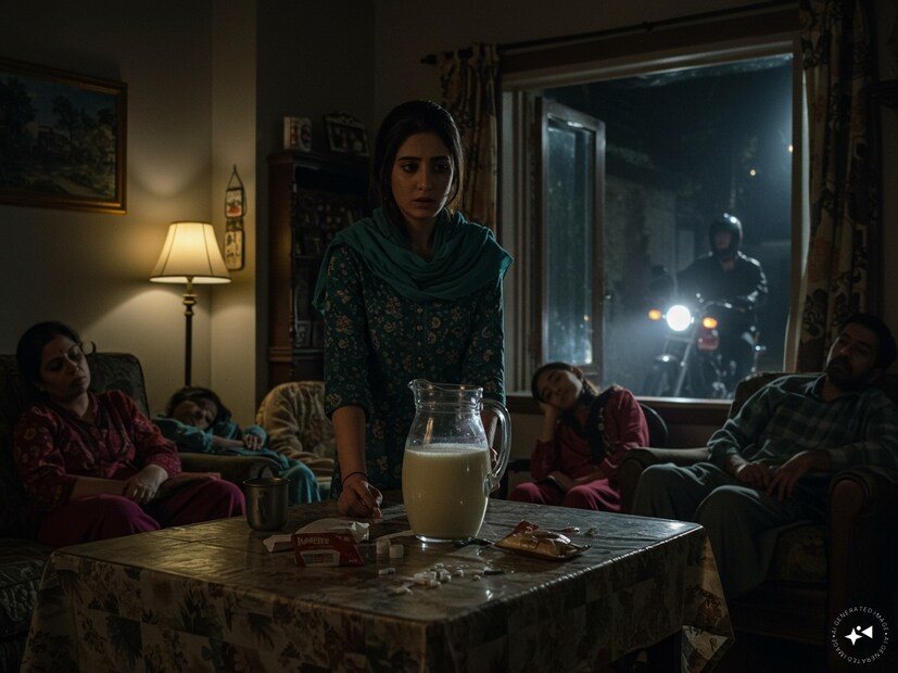 জানা যায়, শুক্রবার রাত প্রায় ১০টা নাগাদ সানা তার স্বামী-সহ শ্বশুরবাড়ির সবাইকে লস্যি খাওয়ান। কিন্তু এই লস্যি সাধারণ ছিল না—এর মধ্যে ঘুমের ওষুধ মেশানো ছিল। পরিবারের সদস্যরা লস্যি খাওয়ার কিছু ক্ষণের মধ্যেই ঘুমিয়ে পড়েন। রাত প্রায় ১টা নাগাদ সুহেল বাইকে করে সানাকে নিতে আসে। সুযোগ বুঝে দুজনে মিলে বাড়ি থেকে নগদ টাকা, গয়না ও অন্যান্য প্রয়োজনীয় জিনিসপত্র নিয়ে পালিয়ে যায়।
Representative Image
Image Generated By AI