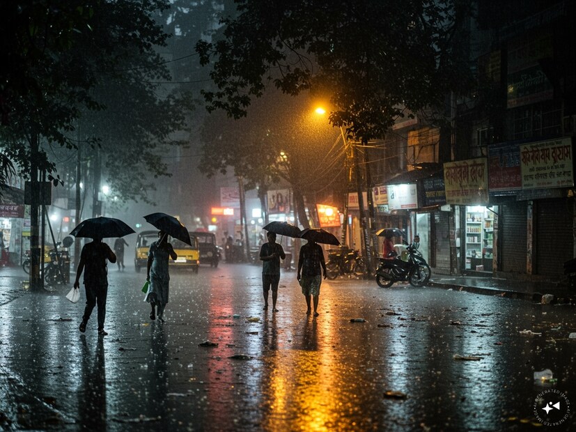 আজ, মঙ্গলবার কলকাতা-সহ দক্ষিণের সব জেলায় ভারী বর্ষণ (৭ থেকে ১১ সেন্টিমিটার) হতে পারে বলে জানিয়েছে আলিপুর আবহাওয়া দফতর। সেই সঙ্গে ঘণ্টায় ৩০ থেকে ৪০ কিলোমিটার গতিতে ঝড় হতে পারে। আজ ঝড়-বৃষ্টির জন্য দক্ষিণ ২৪ পরগনা, পশ্চিম মেদিনীপুর, বাঁকুড়া, পূর্ব বর্ধমানে কমলা সতর্কতা জারি করা হয়েছে। দক্ষিণবঙ্গের বাকি জেলায় হলুদ সতর্কতা জারি করা হয়েছে।
