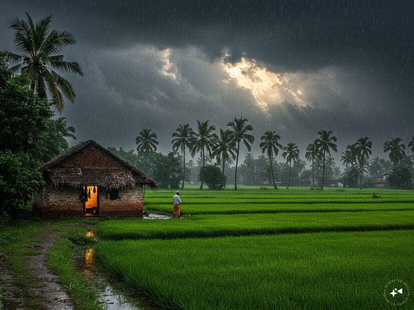 গরমে হাঁসফাঁস দশা৷ দক্ষিণবঙ্গে বর্ষা আসতে এখনও দেরি৷ কিন্তু, কিছুটা হলেও কি স্বস্তি দেবে বৃষ্টি? বৃহস্পতিবার কোথায় কোথায় থাকছে বৃষ্টির পূর্বাভাস, কোথায় তাপপ্রবাহের পরিস্থিতি? Generated image