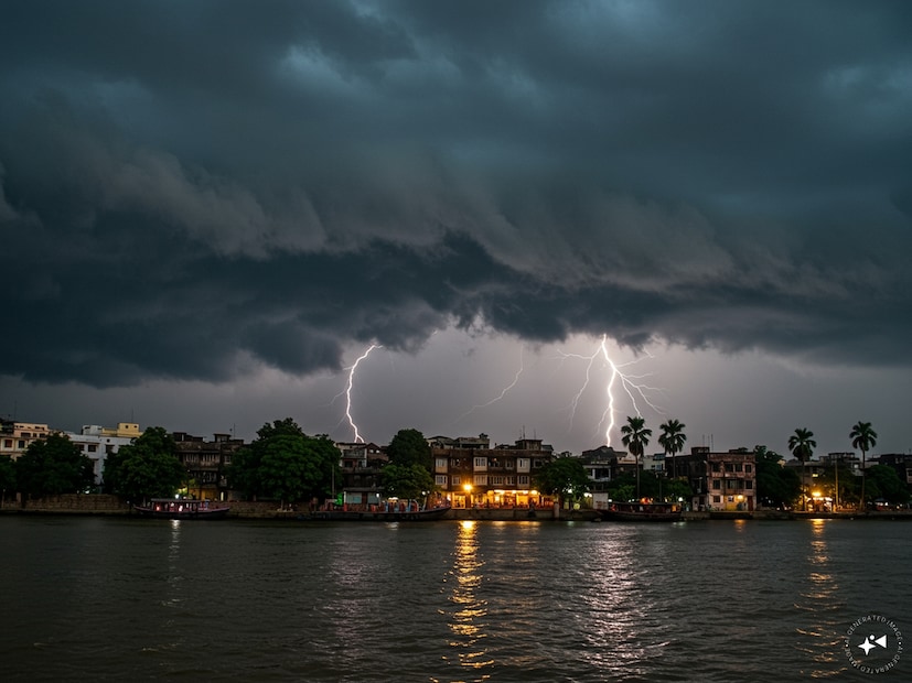 দক্ষিণবঙ্গে আগামী দু'দিনে তাপমাত্রা কমবে। শুক্রবার থেকে ফের তাপমাত্রা বাড়বে। সপ্তাহান্তের মধ্যে তাপমাত্রা ৩-৪ ডিগ্রি সেলসিয়াস বাড়তে পারে। ৫ জুন, দক্ষিণবঙ্গের নয় জেলায় ঝড়বৃষ্টির পরিমাণ বেশি থাকবে। কলকাতা, হাওড়া, হুগলি, নদিয়া, মুর্শিদাবাদ উত্তর ও দক্ষিণ ২৪ পরগনা এবং পূর্ব ও পশ্চিম মেদিনীপুর জেলাতে বজ্রবিদ্যুৎ সহ বৃষ্টির সঙ্গে ৪০ থেকে ৫০ কিলোমিটার গতিবেগে দমকা ঝড়ো বাতাস বইবে। দক্ষিণবঙ্গের বাকি জেলাতেও বজ্রবিদ্যুৎসহ বৃষ্টির সঙ্গে ঝড়ের সম্ভাবনা।  Generated image