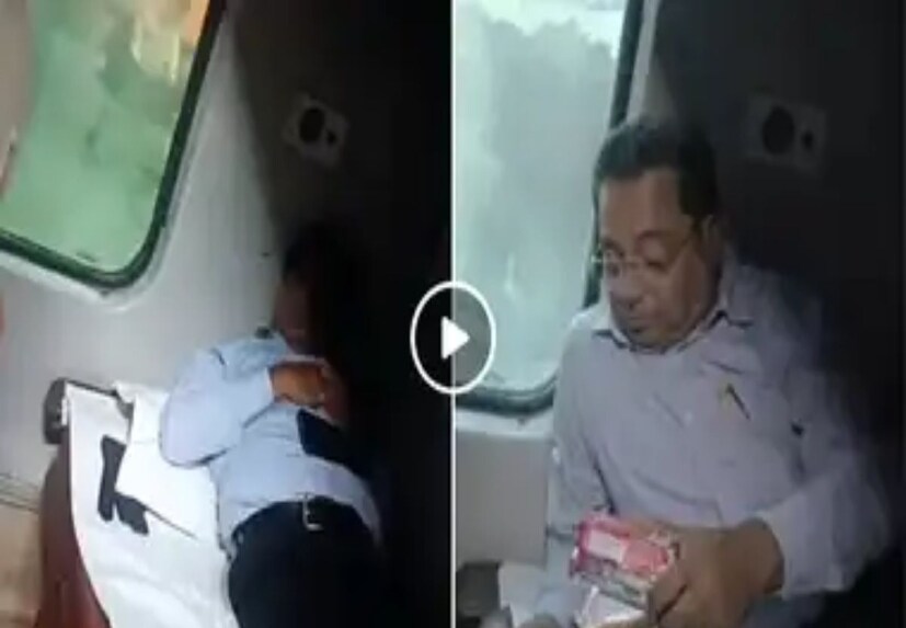ভিডিওটিতে স্পষ্ট দেখা যাচ্ছে দিব্যি খোশমেজাজে রীতিমতো বড় আধিকারিকের ভাবসাব দেখিয়েই রেল অফিসার হিসেবে ভ্রমণ করছিলেন ওই ব্যক্তি। তাঁর পরিচয়পত্র চাইতেই হট্টগোল শুরু করে দেয় ব্যক্তি।