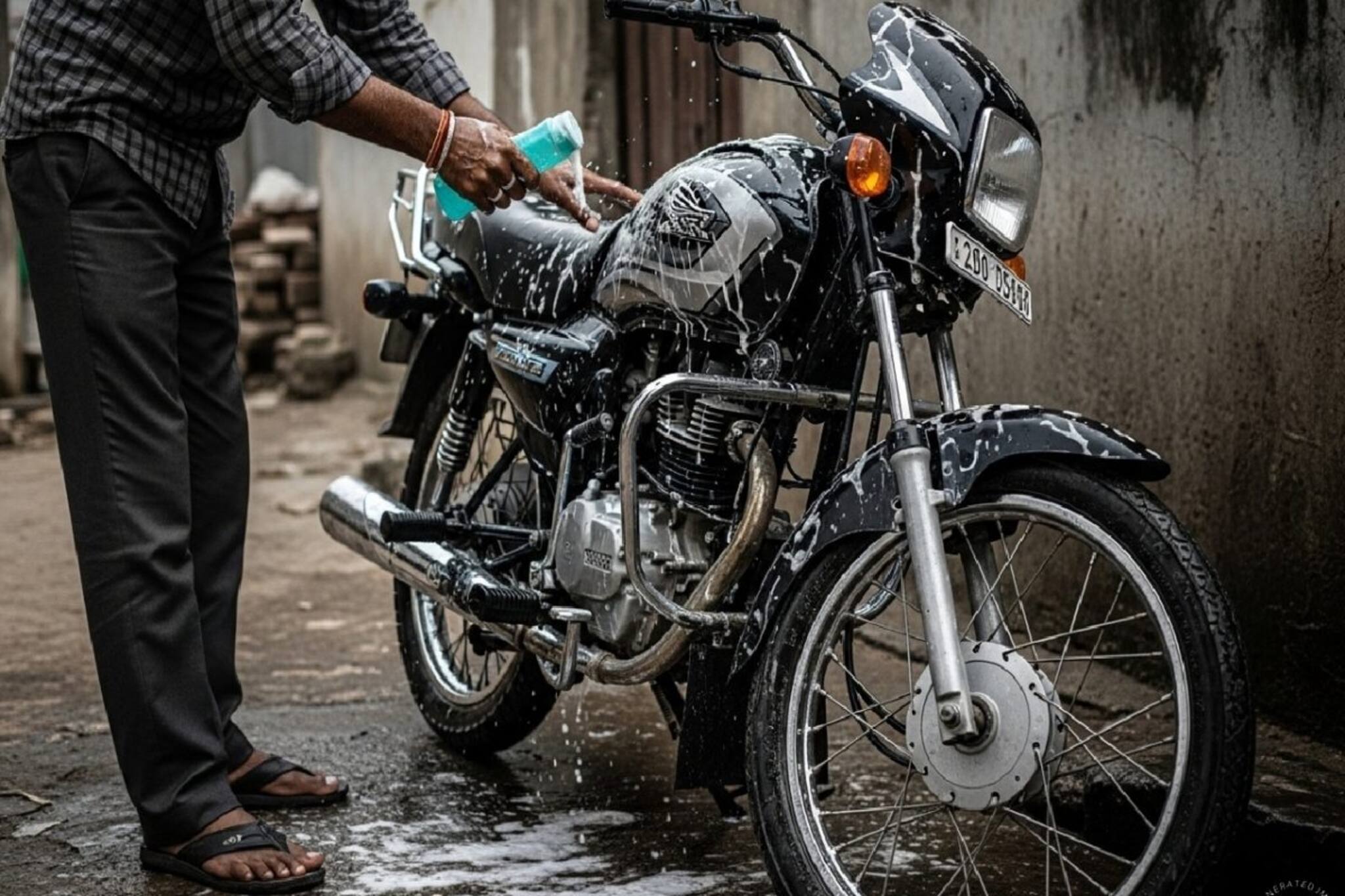 এক বালতি জলে শুধু মেশান এক টাকার এই জিনিস, একেবারে নতুন হয়ে যাবে বাইক!