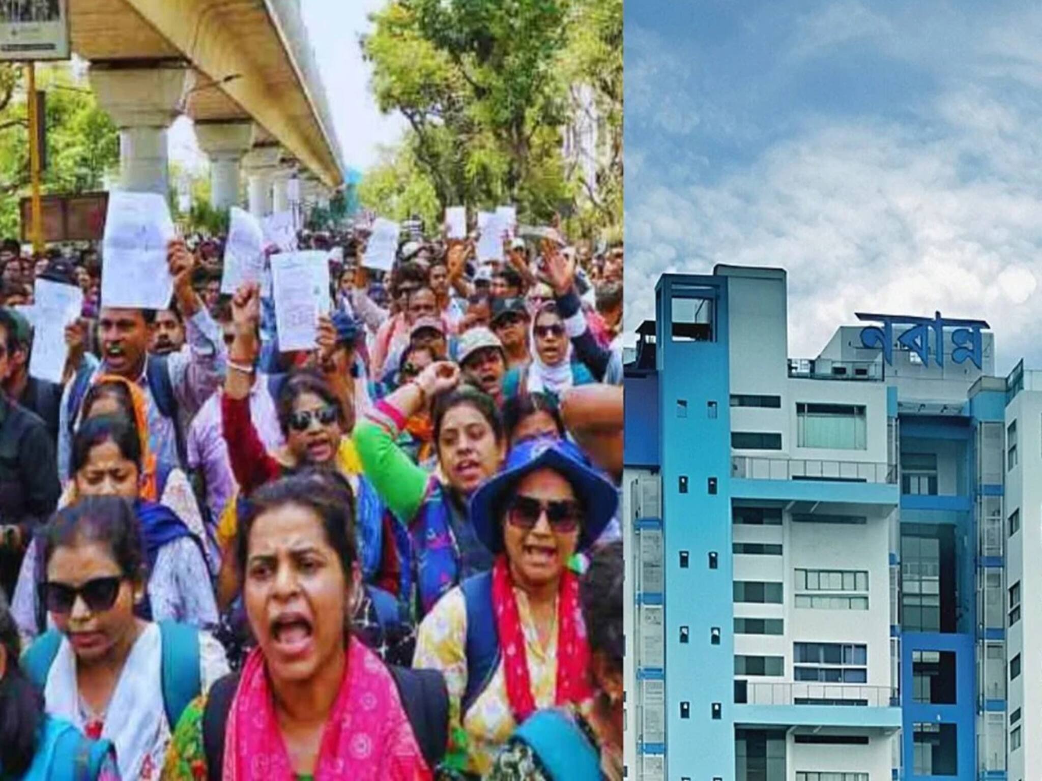 নবান্ন অভিযানে ‘যোগ্য’ শিক্ষকরা, হারানো চাকরি ফিরিয়ে দেওয়ার দাবিতে এবার নবান্নে চাকরিহারারা