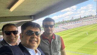 এজবাস্টনে ভারত-ইংল্যান্ড টেস্ট দেখতে হাজির সস্ত্রীক সৌরভ