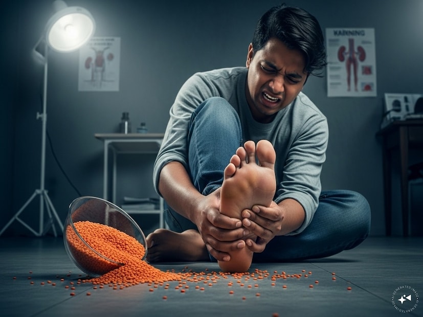 ইউরিক অ্যাসিডের প্রবণতা থাকলে মুসুরডাল বিপজ্জনক হতে পারে৷ বাড়তে পারে গাঁটের যন্ত্রণা৷ কিডনির সমস্যা বা কিডনির অসুখ থাকলে মুসুর ডাল থেকে দূরে থাকাই বাঞ্ছনীয়৷ চিকিৎসকের পরামর্শ না নিয়ে কিডনির অসুখে মুসুরডাল খাবেন না৷ (Disclaimer: এই প্রতিবেদনটি কেবলমাত্র সাধারণ তথ্যের জন্য, তাই বিস্তারিত জানতে হলে সর্বদা বিশেষজ্ঞের পরামর্শ নিন।)(সব ছবি-AI Generated)