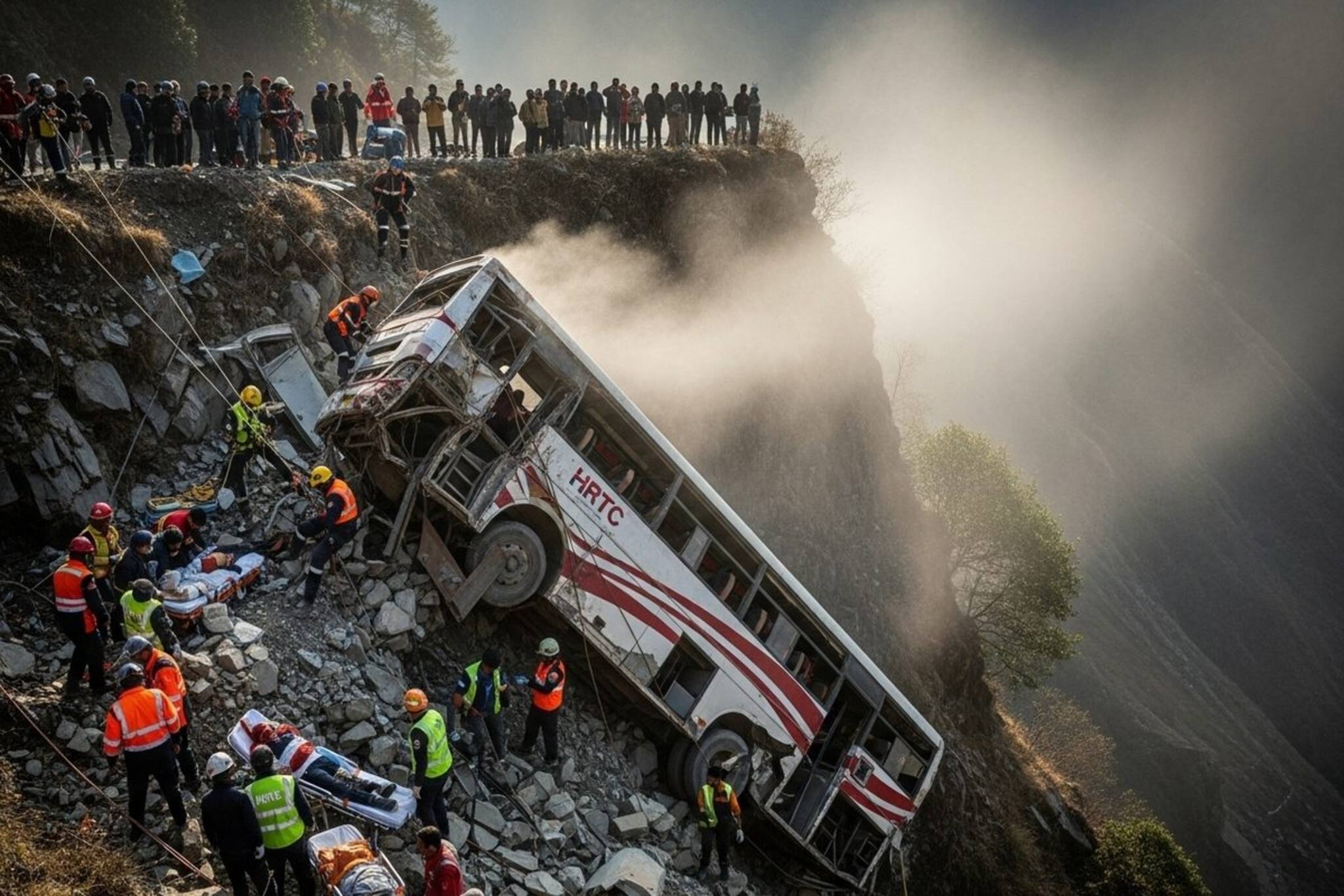 হিমাচলে সাংঘাতিক দুর্ঘটনা, ১৫০ মিটার নীচে খাদে পড়ে গেল HRTC বাস! বিপুল প্রাণহানির আশঙ্কা