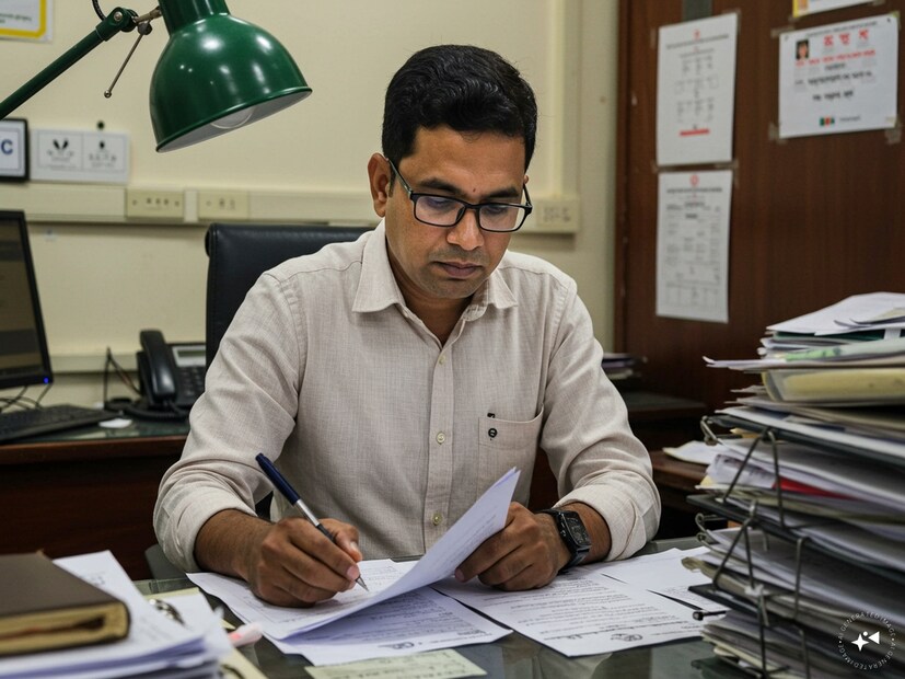আমাদের মধ্যে অনেকরই ধারণা রয়েছে সরকারি কর্মীরা প্রায়শই নিজেদের কাজে গাফিলতি করে থাকে এবং বসে বসে মাইনে নেয়৷ কিন্তু, বেশিরভাগ ক্ষেত্রেই তাঁরা যে নিঃসাড়ে নিজের কাজ করে যান তা সবসময় সামনে আসে না৷ Generated image