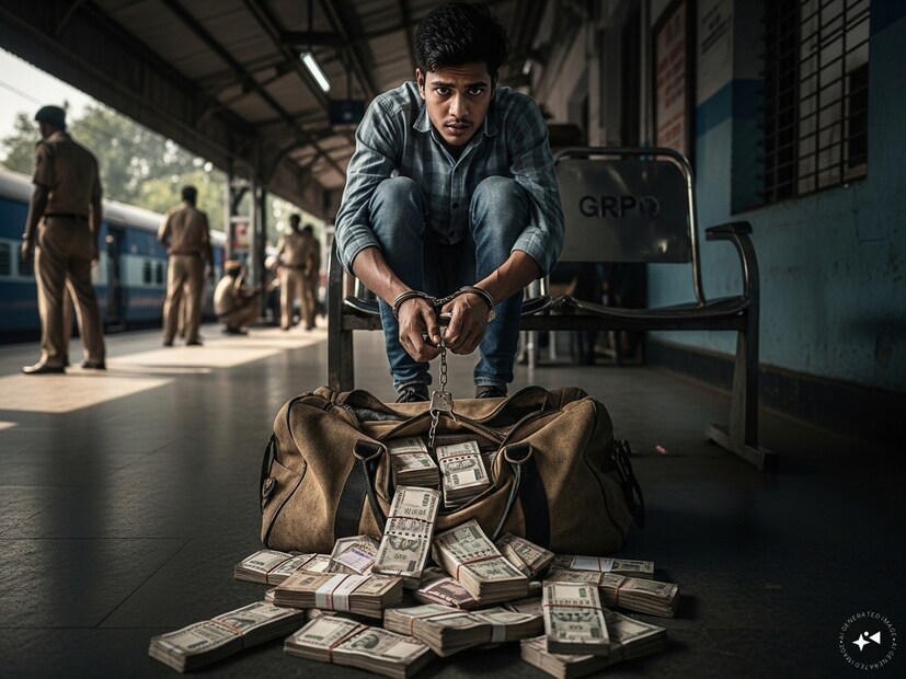 জানা যায়, যুবক অযোধ্যা থেকে বিহার যেত এবং যখন বিহার থেকে ফিরত তার সঙ্গের বড় ব্যাগটা ভরা থাকত তোড়া-তোড়া টাকার বান্ডিলে। এইভাবেই ধনী হয়ে উঠেছিল যুবক। তবে তার এই খেলা বেশিদিন টিকল না। শেষমেশ GRP-র হাতে ধরা পড়ে যায়। তখনই ফাঁস হল সমস্ত গোপন রহস্য। 