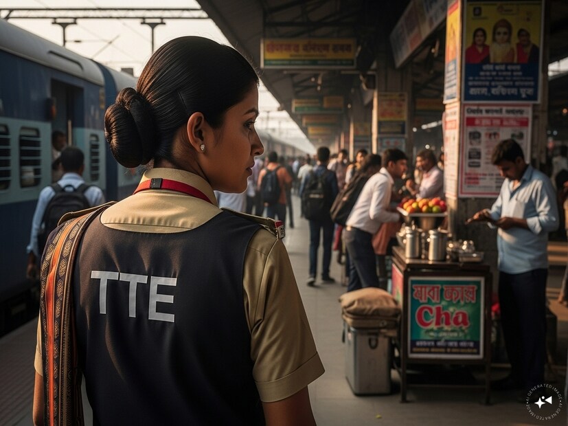 পরে RPF-এর সুপার সৌম্য লতা জানান, এখানে কোনও মহিলা যাত্রী নন, বরং মহিলা TTE-র হেনস্থা হয়েছে৷ Generated image