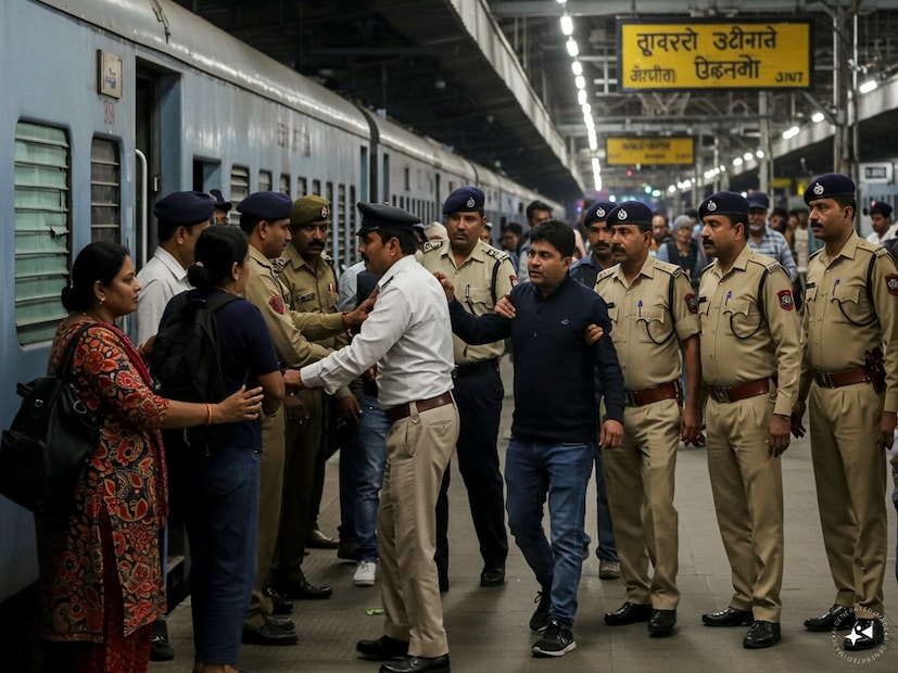 সাথে সাথেই মহিলার স্বামী সন্দীপ কুমার টিটিই-এর সাথে তর্ক শুরু করেন । টিটিই বলেন যে নিয়ম অনুযায়ী ব্যবস্থা নেওয়া হবে, কিন্তু সন্দীপ সহযোগিতা করতে অস্বীকার করেন৷ ট্রেনটি ললিতপুর এবং পরে ঝাঁসি স্টেশনে পৌঁছনোর সাথে সাথে জিআরপির অন্যান্য কর্মীরা ট্রেনে উঠে দীনেশ কুমারকে জোর করে ট্রেন থেকে নামিয়ে থানায় নিয়ে যান।Generated image