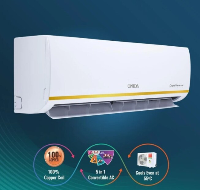 ONIDA 2024 মডেলের 5-ইন-1 কনভার্টেবল কুলিং 1.5 টন 3 স্টার স্প্লিট ইনভার্টার এসি ফ্লিপকার্ট থেকে ৩৭% ছাড়ে কেনা যাবে। এই এসির আসল দাম ৪৬৯০০ টাকা, তবে অফারের আওতায় এটি ২৯৪৯০ টাকায় বাড়িতে কেনা যাবে। এসি কেনার ক্ষেত্রে বিভিন্ন ব্যাঙ্ক অফার প্রয়োগ করলে আপনি আরও ছাড় পাবেন। এছাড়াও, এক্সচেঞ্জ অফারের অধীনে, আপনি এই এসিটি ৫,১০০ টাকার অতিরিক্ত ছাড়ে কিনতে পারবেন।