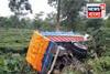 গয়া যাওয়ার পথে দুর্ঘটনা, নিয়ন্ত্রণ হারিয়ে নয়ানজুলিতে উল্টে গেল বাদামবোঝাই লরি! আহত ১