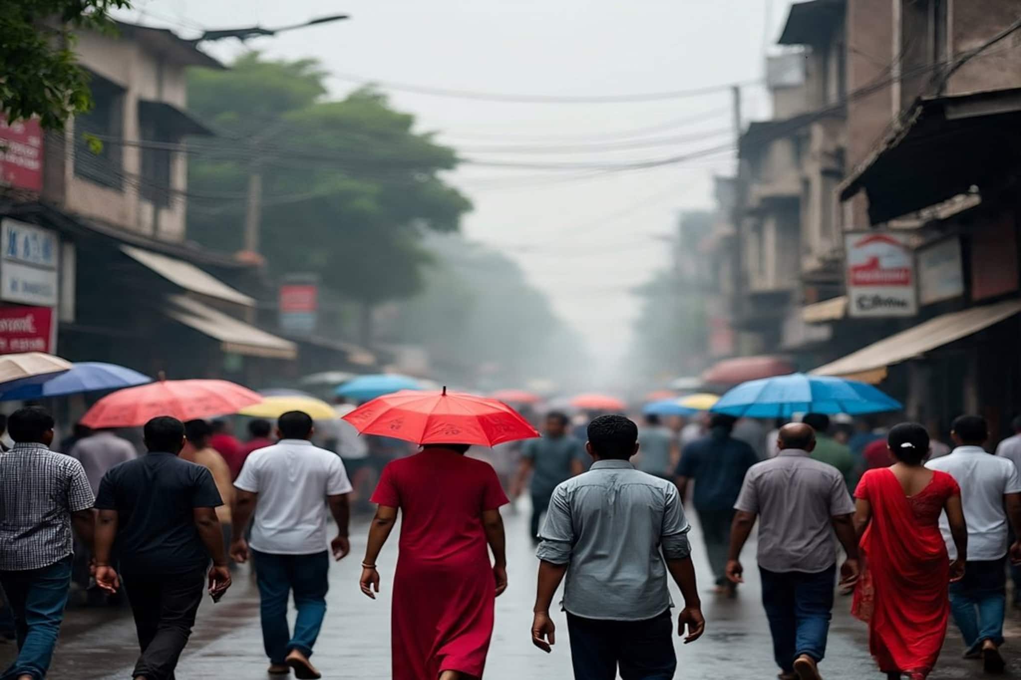 মাঝেমধ্যেই ঝেঁপে বৃষ্টি, থামলেই অস্বস্তি চরমে, কখন কখন ৪০ কিমি গতিতে হাওয়া, ওয়েদার আপডেট
