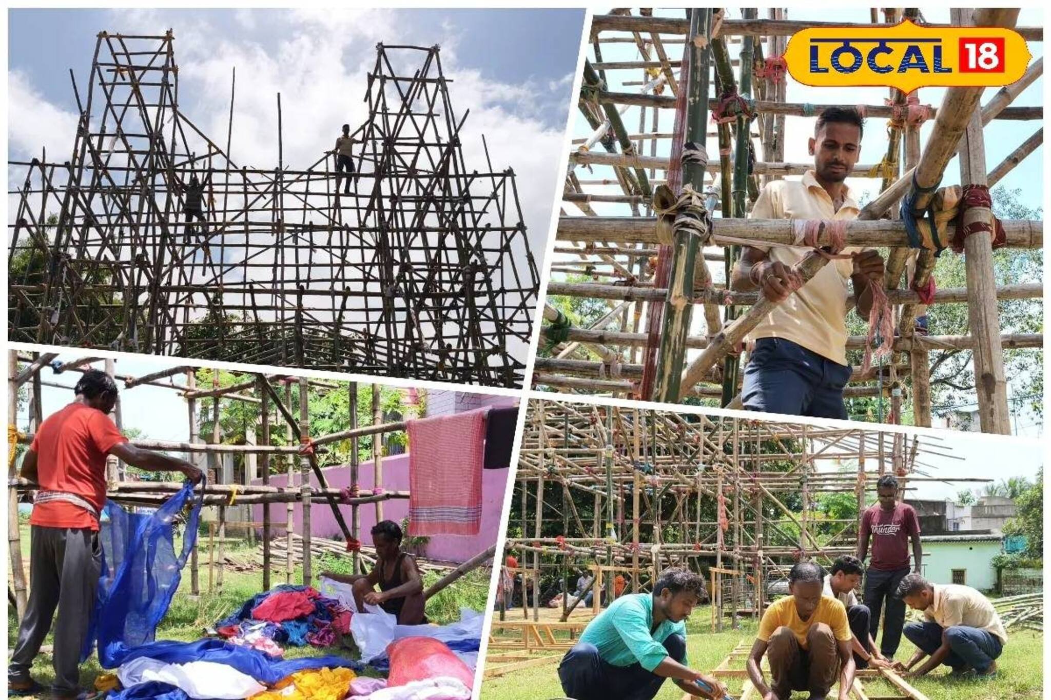 বাঁশ, কাপড়, দড়ি দিয়ে 'স্বপ্নের রাজপ্রাসাদ'! পুজোর আগেই 'ওঁদের' মুখে ফুটল হাসি