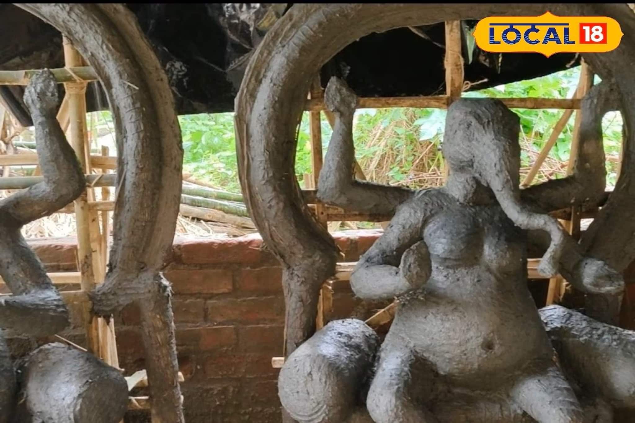 রোদের আশায় হাপিত্যেশ প্রতিমা শিল্পীদের