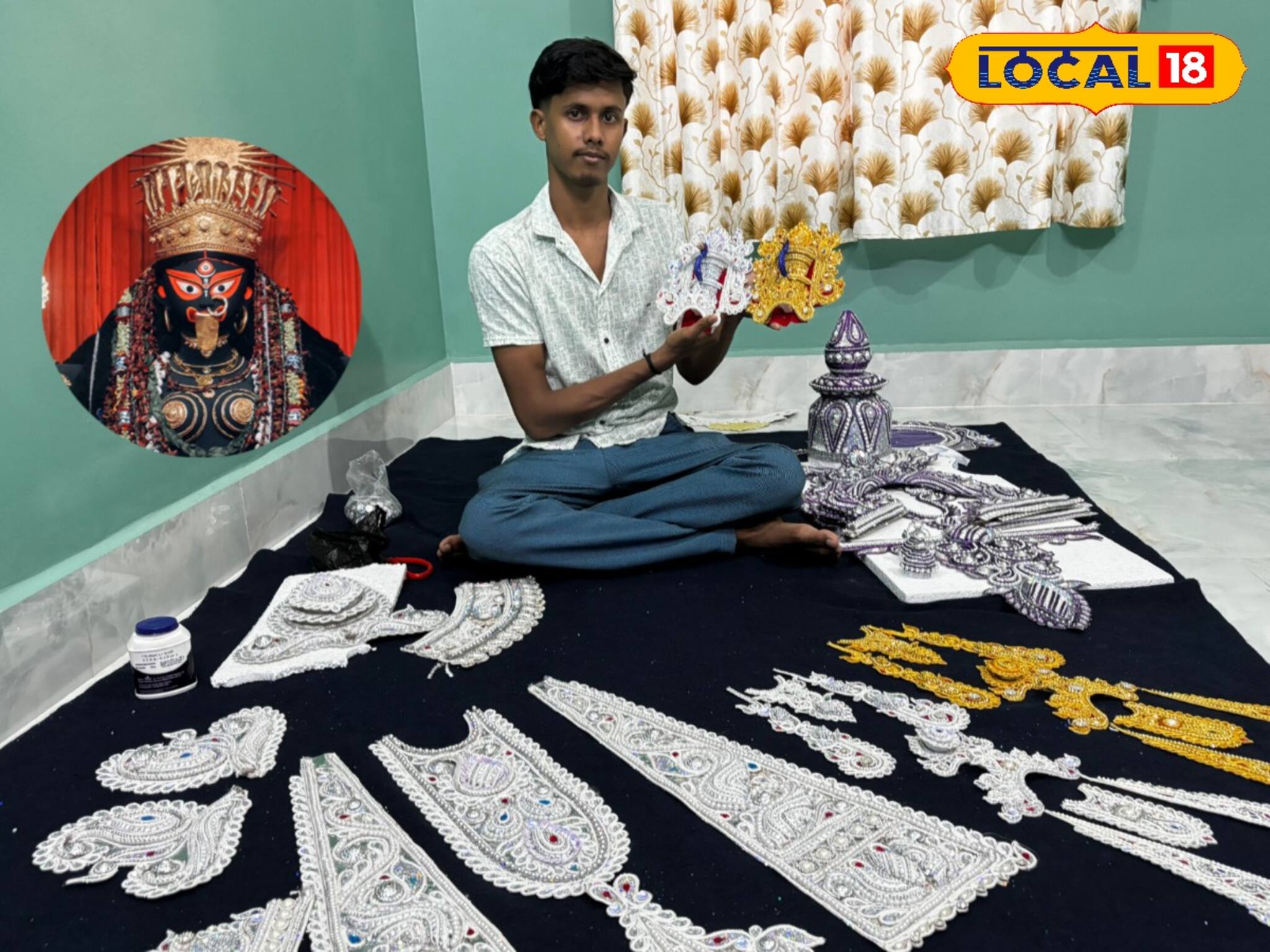 কাটোয়া থেকে সুইডেন! সুমিতের তৈরি শোলার সাজে সেজে উঠবে সুইডেনের মা কালী! 