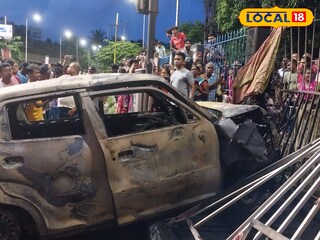 রেলিংয়ে পা আটকে দুর্ঘটনা গ্রস্থ গাড়ির আগুনেই প্রাণ গেল ডেলিভারি বয়ের