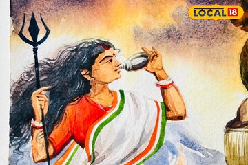 শঙ্খধ্বনি রত! ভারতমাতা'র নতুন রূপ প্রকাশ্যে শঙ্খধ্বনি রত! ভারতমাতা'র নতুন রূপ প্রকাশ্যে