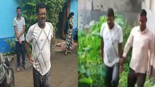 ঝোপের ভিতর থেকে জীবনকৃষ্ণ সাহাকে বের করে নিয়ে আসছেন ইডি আধিকারিকরা৷ 