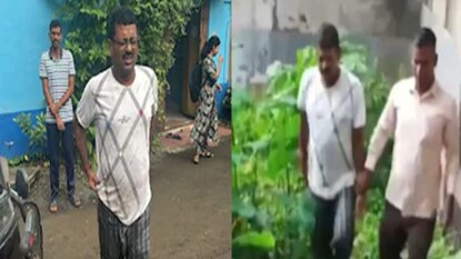 ঝোপের ভিতর থেকে জীবনকৃষ্ণ সাহাকে বের করে নিয়ে আসছেন ইডি আধিকারিকরা৷ ঝোপের ভিতর থেকে জীবনকৃষ্ণ সাহাকে বের করে নিয়ে আসছেন ইডি আধিকারিকরা৷