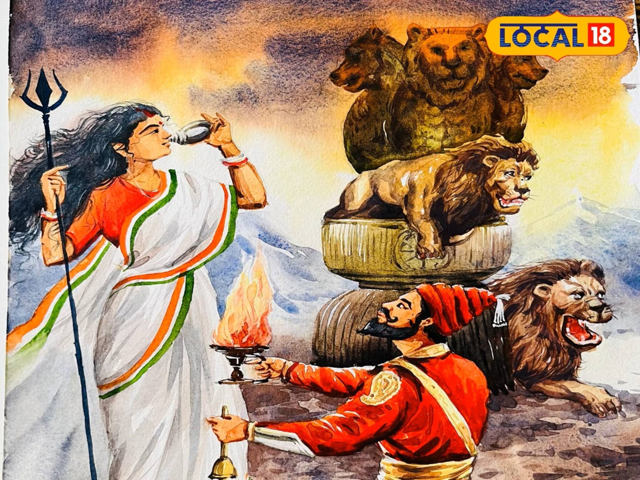 শঙ্খধ্বনি রত! ভারতমাতা'র নতুন রূপ প্রকাশ্যে