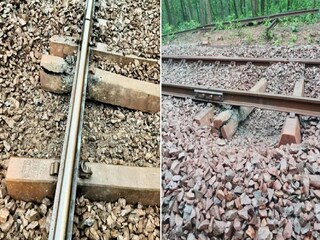 উড়ে গিয়েছে ট্রেনের লাইন