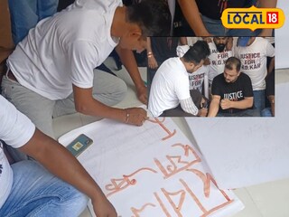 অভয়ার বিচার চেয়ে রক্ত দিয়ে পোস্টার লিখলেন পানিহাটির একদল প্রতিবাদী যুবকবৃন্দ 