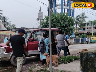 মৃত কুকুরছানাদের নিয়ে যাওয়া হচ্ছে 