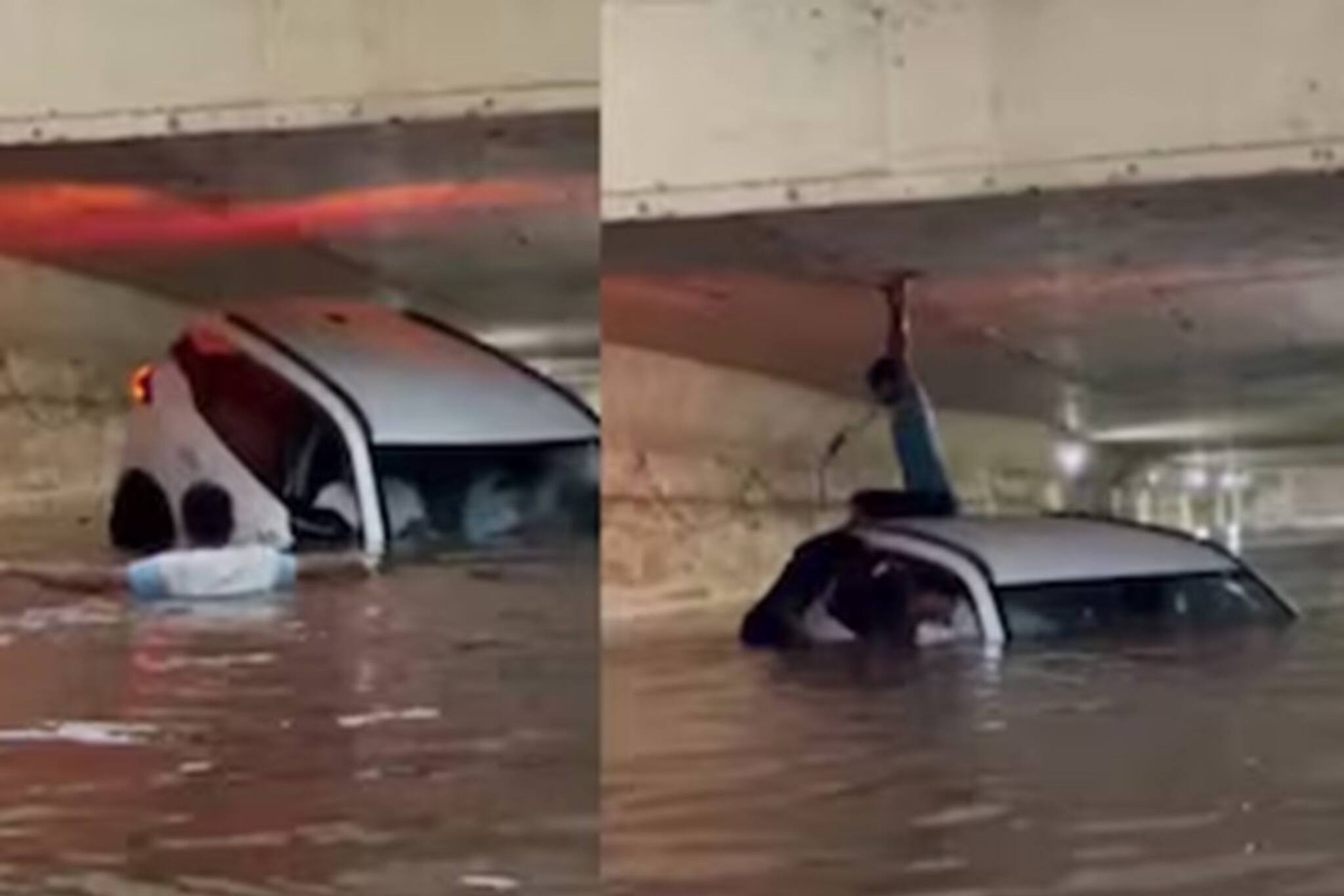 জলমগ্ন আন্ডারপাসে ডুবে গেল গাড়ি ! জানালা দিয়ে উদ্ধার করা হল ২ ব্যক্তিকে, ভিডিও ভাইরাল