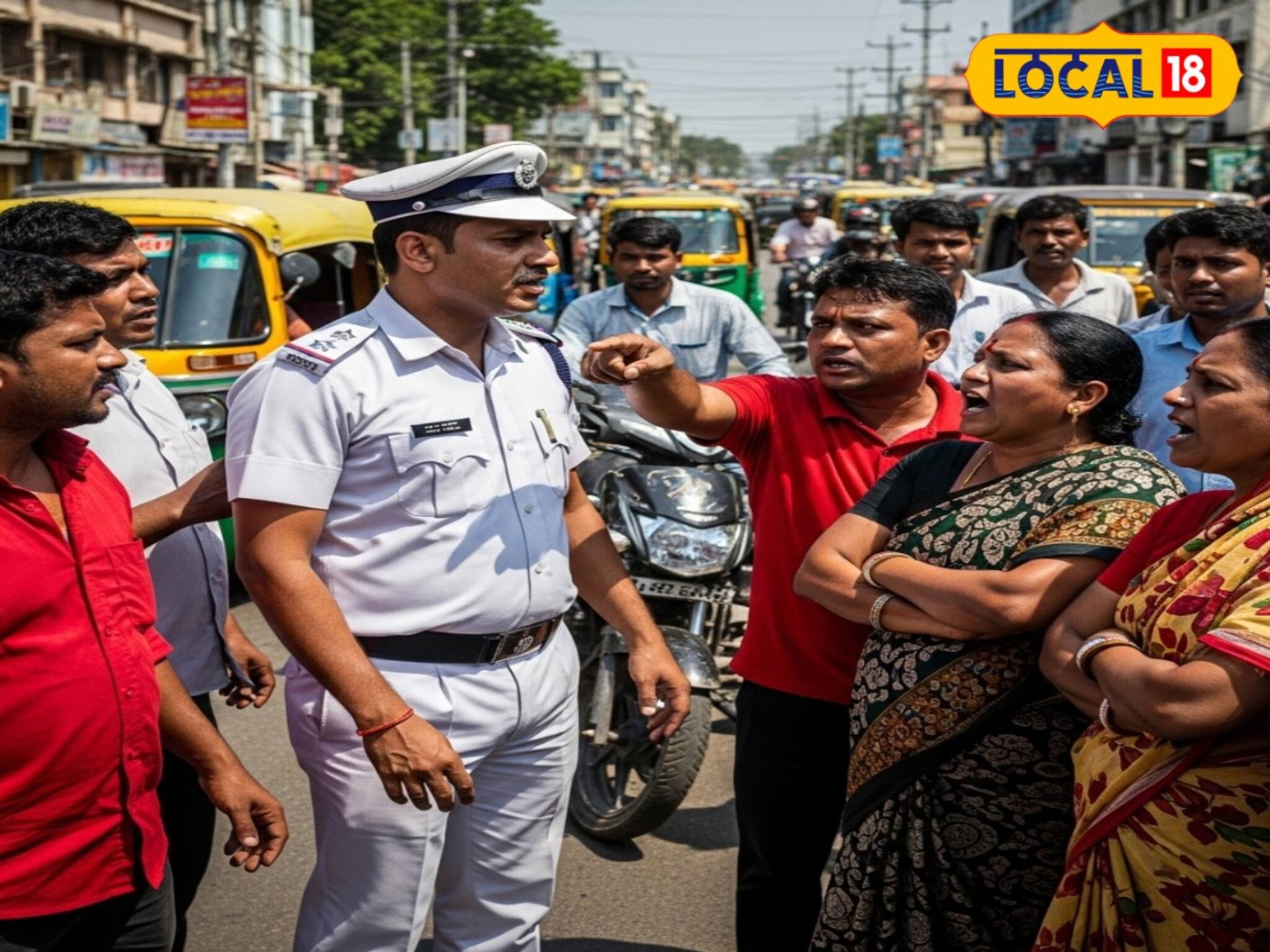 ভরা রাস্তায় কর্তব্যরত ট্রাফিক পুলিশকে হেনস্থা! উর্দির কলার ধরে...