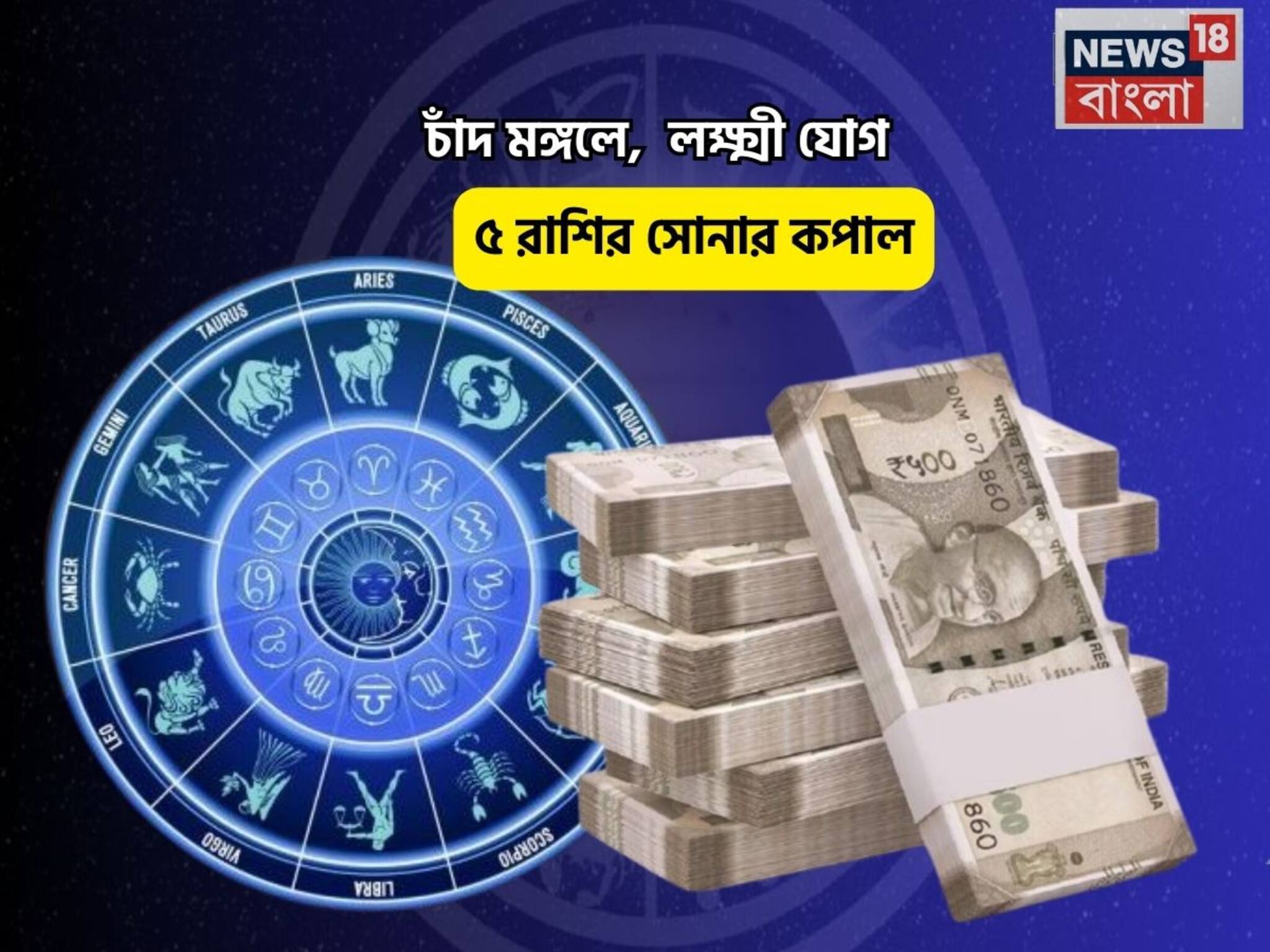 Laxmi Yog Rashifal: রবিবার পাবেন গুড নিউজ, বাড়িতে টাকার গাছ! চাঁদ মঙ্গলে,  লক্ষ্মী যোগে ৫ রাশির সোনার কপাল