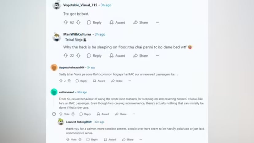 উল্লেখ্য, @cursed_innocence নামের একজন ব্যবহারকারী r/indianrailways এর Reddit পেজে 'ট্রেনে দুর্ব্যবহার - 15024' শিরোনামে এই ভিডিওটি পোস্ট করেন। তিনি ক্যাপশনে পুরো ঘটনাটি বর্ণনা করেছেন। এখনও পর্যন্ত এই পোস্টটি ১৫০ টিরও বেশি মন্তব্য এবং ৪০ টিরও বেশি লাইক পেয়েছে।