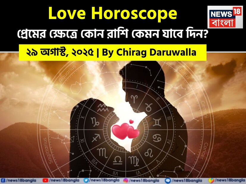 Love Horoscope Today: ২৯ অগাস্ট, ২০২৫- কেমন যাবে আজকের প্রেমজীবন, জানাচ্ছেন জ্যোতিষী চিরাগ দারুওয়ালা